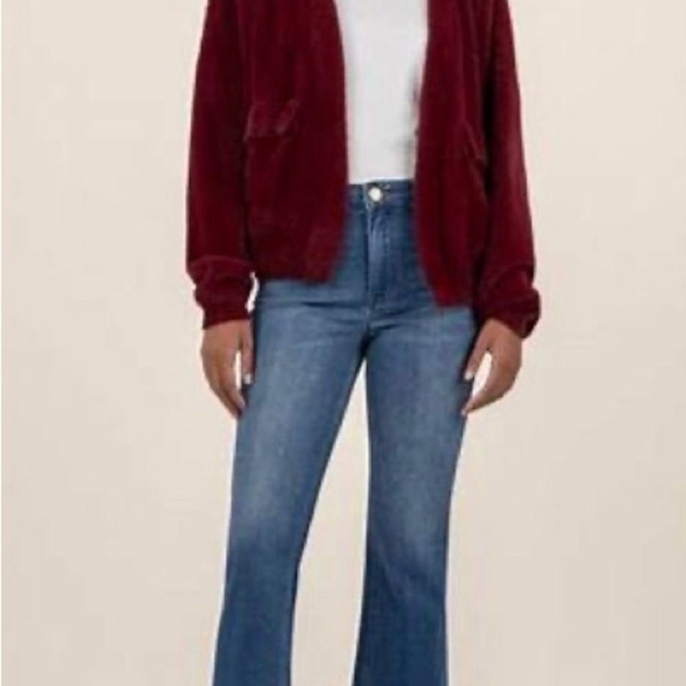 KUT from the Kloth Women Faux Fur Jana Cardigan NWT Bordeaux Large - Picture 3 of 11